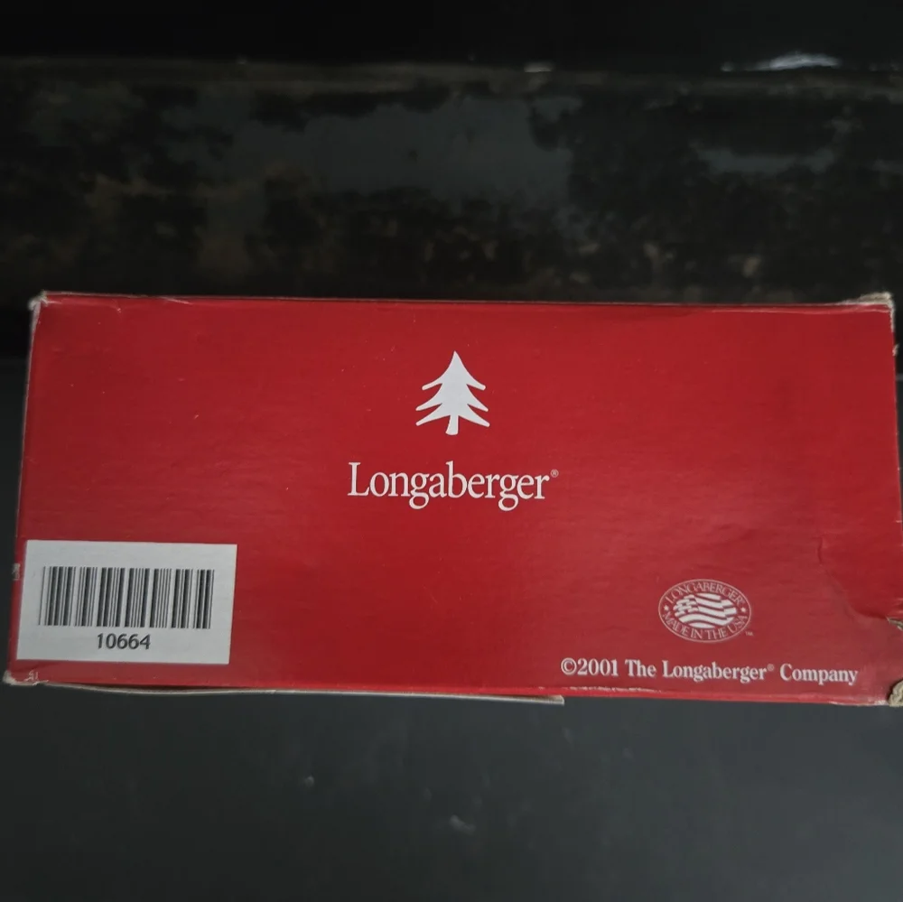 Longaberger 2001 Tree Trimming Red Star Basket Fabric Liner TieOns Box Christmas